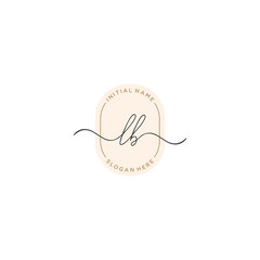 L B LB Initial handwriting logo template vector