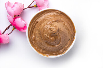 Tasty Choco spread in white bowl with spoon