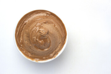 Tasty Choco spread in white bowl with spoon