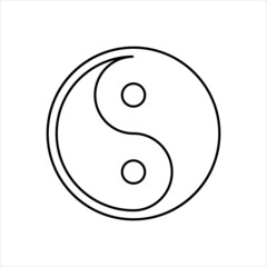 Yin yang icon in line style
