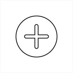 Obraz premium Add button icon in line style