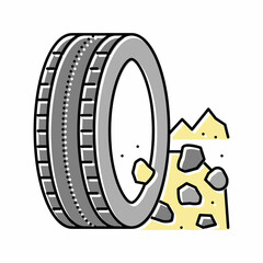 Fototapeta na wymiar terrain tires color icon vector illustration