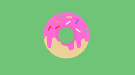 Donut Icon. Vector isolated flat editable illustration of a donut