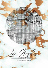 Los Angeles Rosemallow Marble Map