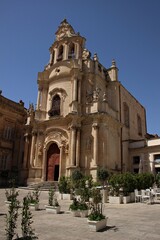 Fototapeta na wymiar Italy, Sicily: View of Saint George Church in Ragusa Ibla.