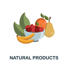 Natural Products flat icon. Colored element sign from nature collection. Flat Natural Products icon sign for web design, infographics and more.