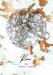 Rome Rosemallow Marble Map