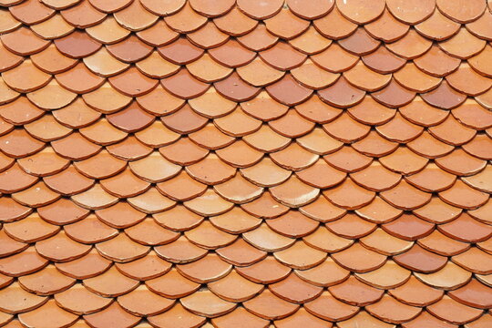 pattern of brick tiles, curve shape arrange in full frame. abstract background. Vintage and retro styles.