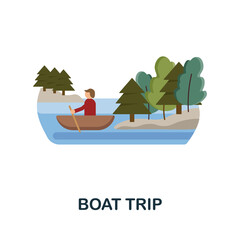 Boat Trip flat icon. Colored element sign from nature collection. Flat Boat Trip icon sign for web design, infographics and more.