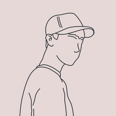 sketch of a person in a hat