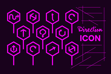 Direction street and mall signboards for easy navigation vector.