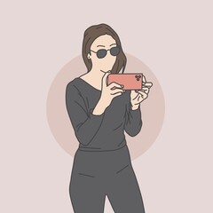 woman with glasses