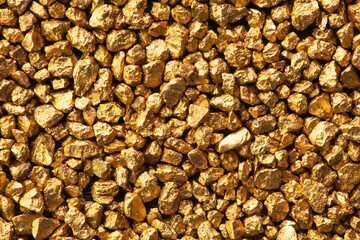 Frame full of gold nuggets background. 