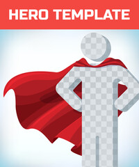 Red cape. Super hero cloak. Superhero cover. Cartoon carnival clothes. Power sign. Leadership concept. Red hero cape. Super cloak. Superhero symbol