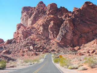 Scenic path through the Valley of Fire
