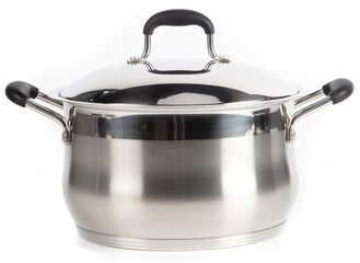 stainless steel kitchen cooker on white background