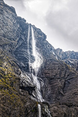 Gavarnie circus waterfall in summer