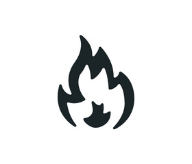 Flame Outline Icon with Editable Stroke