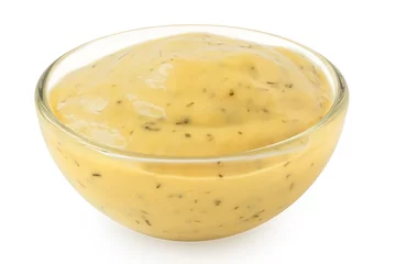 Foto op Aluminium Honey and mustard sauce with dill in a glass bowl. © Moving Moment