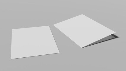 3D rendered illustration of white paper mockup separated from background with realistic lighting