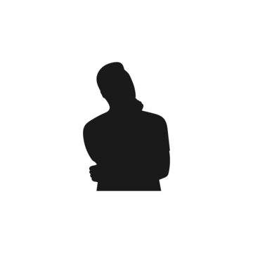 recommend clip art: Thinking man black vector silhouette illustration.