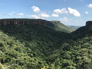 Fototapeta na wymiar view from the top of mountain at chapada dos guimarães mato grosso brazil