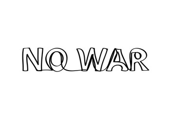 No war on a white background , continuous line drawing, vector design