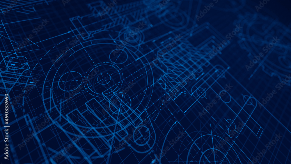 Poster blueprints engineer technician design drawing mechanical gear engineering engine factory industry in