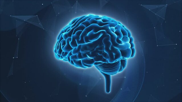 Abstract animation of human brain activity.Background of biomedical technology