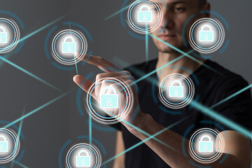 cyber security, digital crime concept, data protection from hacker
