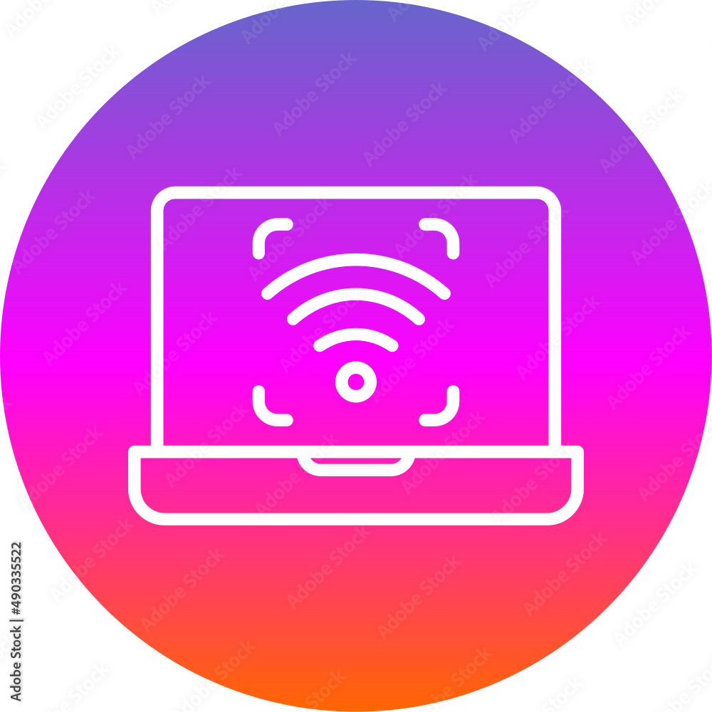 Wall mural Wifi Laptop Icon