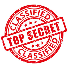 Top secret. Classified. Red vector illustration.