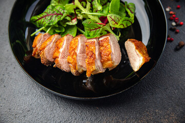 duck breast fried poultry meat healthy food fresh meal food diet snack on the table copy space food background 