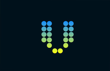 dot V green yellow alphabet letter logo icon design. Creative template for business and company