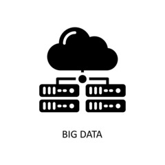 Big Data Vector Solid Icon Design illustration. Fintech Symbol on White background EPS 10 File