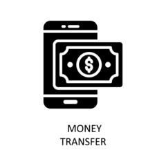 Money Transfer Vector Solid Icon Design illustration. Fintech Symbol on White background EPS 10 File