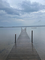 Fototapeta premium Småland, Kronoberg Steg, Schweden, Urlaub, See, Niemand, Idylle, Nebel, morgen