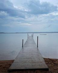 Obraz premium Småland, Kronoberg Steg, Schweden, Urlaub, See, Niemand, Idylle, Nebel, morgen