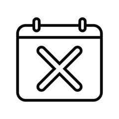 Calendar flat line icon. Outline sign for mobile concept and web design, store