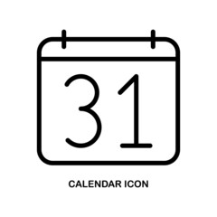 Calendar flat line icon. Outline sign for mobile concept and web design, store