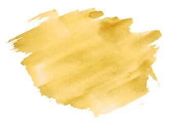 Watercolor yellow Blot on white background. Colorful Blot