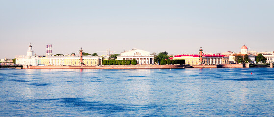 A wide panoramic view of Saint-Petersburg with Neva river