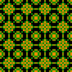 Seamless checkered pattern on clothes. Pattern of colorful geometric repeating shapes. The juicy range of colors conveys the African mood. Emphasizes the hot human nature.