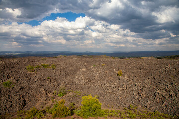 Volcanic geography landscape with cloudy sky,Turkey country