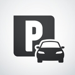 Vector Illustration Parking Car Icon