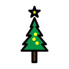 christmas tree with star icon