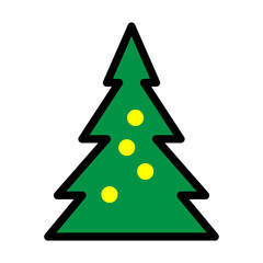 Fototapeta premium christmas tree with ball icon