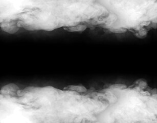 Abstract smoke texture over black. Fog in the darkness.