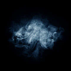 Abstract smoke texture over black. Fog in the darkness.