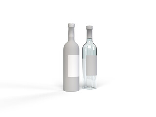 Isolated Wine Bottle With White Background 3d Rendering